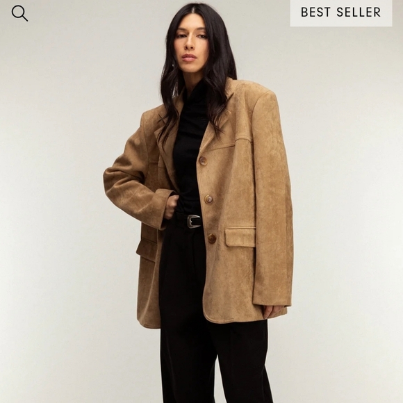 OAK + FORT Other - OAK + FORT Vegan Suede Relaxed Fit Tan Blazer